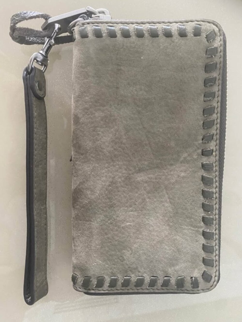 Rebecca Minkoff Suede Olive Zipper Wallet